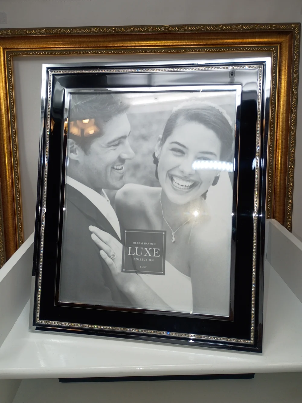 Reed & Barton Luxe Black and Silver Beaded Picture Frame